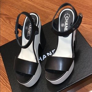 CHANEL Two-Tone Platform Heels